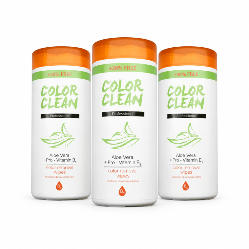 Zestaw 3x Chusteczki do zmywania farby po koloryzacji włosów Color Clean Proffesional 52 szt. Zestaw 3x Chusteczki do zmywania farby po koloryzacji włosów Color Clean Proffesional 52 szt.