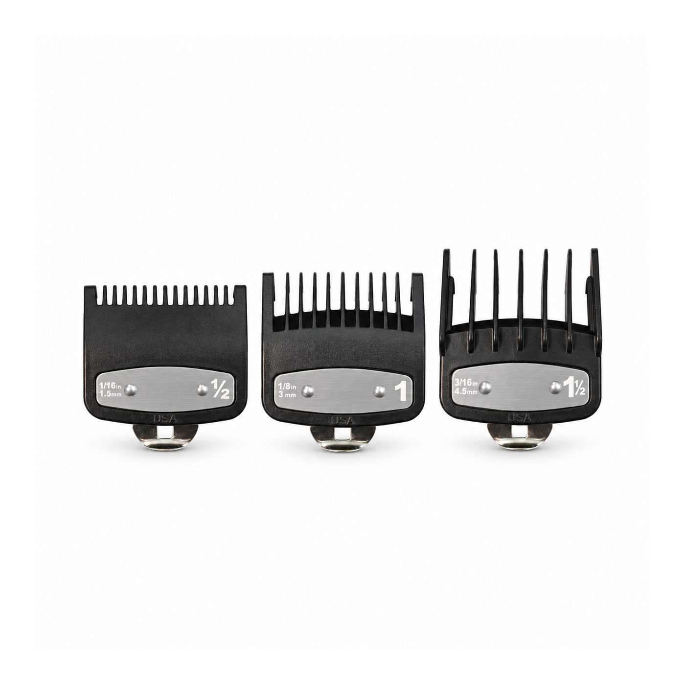 Zestaw plastikowych nakładek na maszynki fryzjerskie 1,5mm, 3mm, 4,5mm