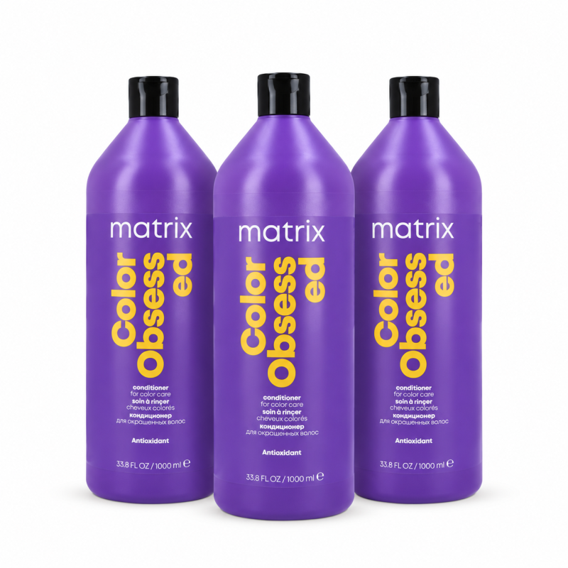 Zestaw 3x Odżywka do włosów farbowanych Matrix Color Obsessed 1000 ml