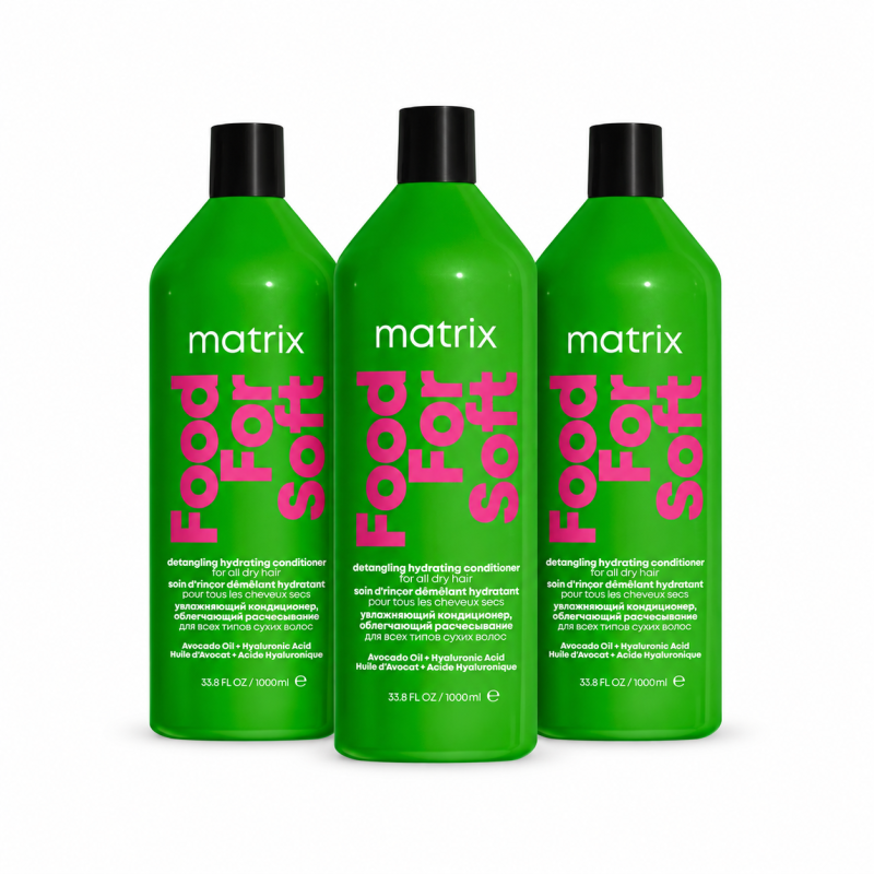 Zestaw 3x Odżywka nawilżająca do włosów Matrix Food For Soft 1000 ml