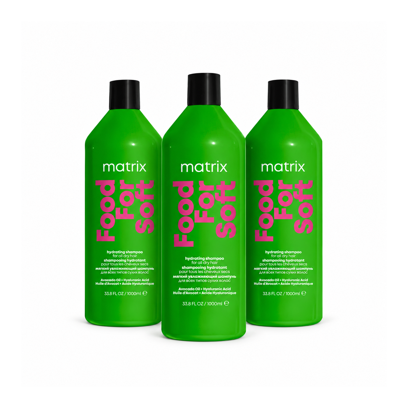 Zestaw 3x Szampon nawilżający do włosów Matrix Food For Soft 1000 ml