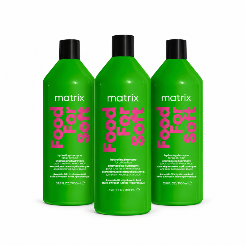 Zestaw 3x Szampon nawilżający do włosów Matrix Food For Soft 1000 ml