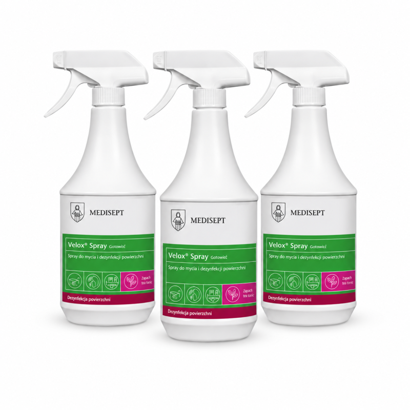 Zestaw 3x Płyn do dezynfekcji powierzchni Medisept Velox Spray 1l