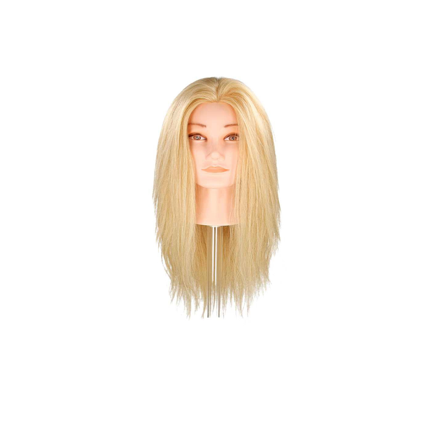 Główka fryzjerska treningowa Angel blond Zaremba do koków włosy naturalne 55 cm Główka fryzjerska treningowa Angel blond Zaremba do koków włosy naturalne 55 cm
