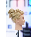 Główka fryzjerska treningowa Angel blond Zaremba do koków włosy naturalne 55 cm Główka fryzjerska treningowa Angel blond Zaremba do koków włosy naturalne 55 cm