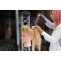 Główka fryzjerska treningowa Angel blond Zaremba do koków włosy naturalne 55 cm Główka fryzjerska treningowa Angel blond Zaremba do koków włosy naturalne 55 cm