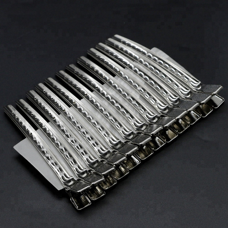 Klipsy klamry fryzjerskie metalowe do włosów 10,5 cm 12 szt. Klipsy klamry fryzjerskie metalowe do włosów 10,5 cm 12 szt.