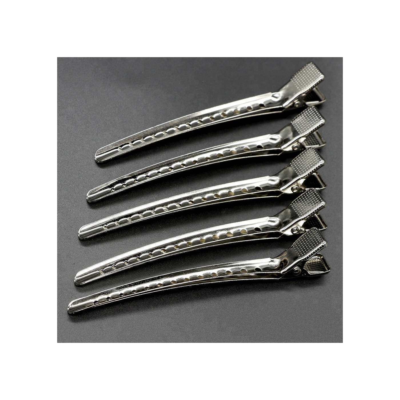 Klipsy klamry fryzjerskie metalowe do włosów 10,5 cm 12 szt. Klipsy klamry fryzjerskie metalowe do włosów 10,5 cm 12 szt.