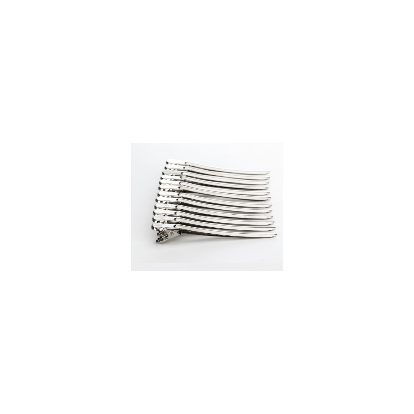 Klipsy klamry fryzjerskie metalowe do włosów 10,5 cm 12 szt. Klipsy klamry fryzjerskie metalowe do włosów 10,5 cm 12 szt.
