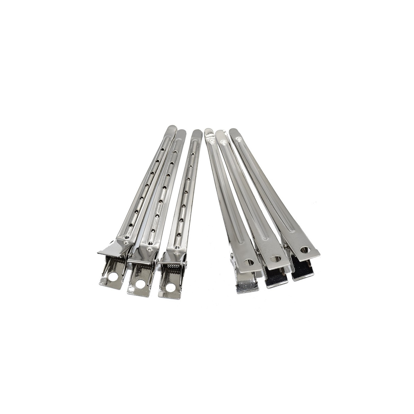 Klipsy klamry fryzjerskie metalowe do włosów 9 cm 12 szt. Klipsy klamry fryzjerskie metalowe do włosów 9 cm 12 szt.