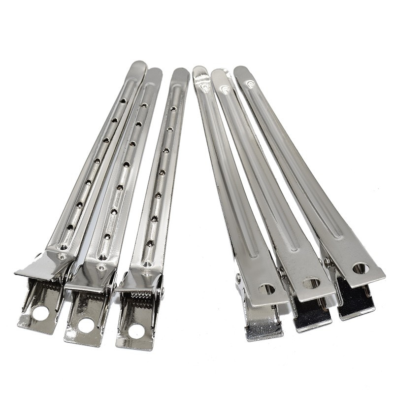 Klipsy klamry fryzjerskie metalowe do włosów 9 cm 12 szt. Klipsy klamry fryzjerskie metalowe do włosów 9 cm 12 szt.