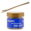 Wsuwki do włosów proste 5 cm 500 g ok. 550 szt. złote z dwiema kulkami