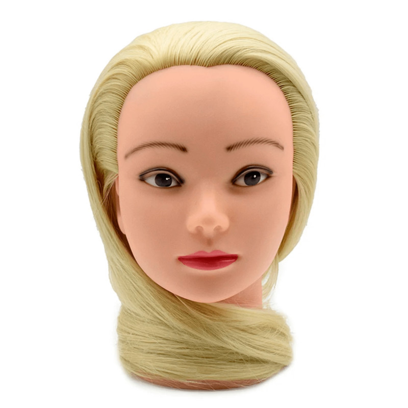 Główka fryzjerska treningowa włosy syntetyczne blond 60 cm