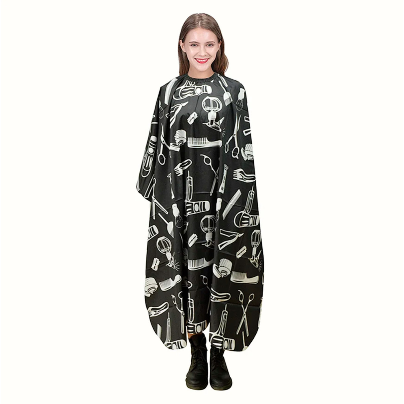 Peleryna fryzjerska do strzyżenia w motywy fryzjerskie Peleryna fryzjerska do strzyżenia w motywy fryzjerskie