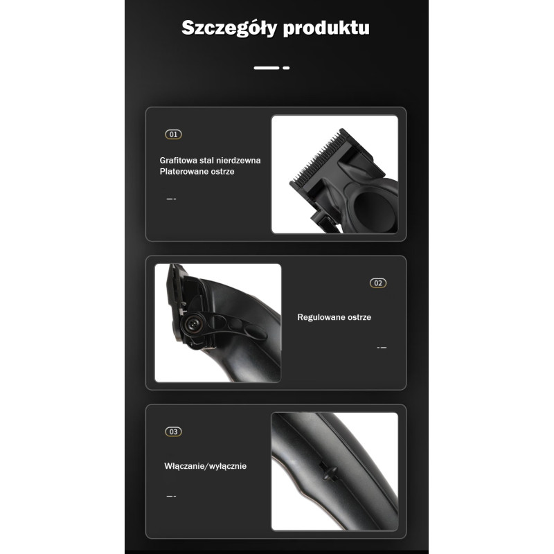 Maszynka bezprzewodowa do włosów Hug Professional KF6245 Maszynka bezprzewodowa do włosów Hug Professional KF6245