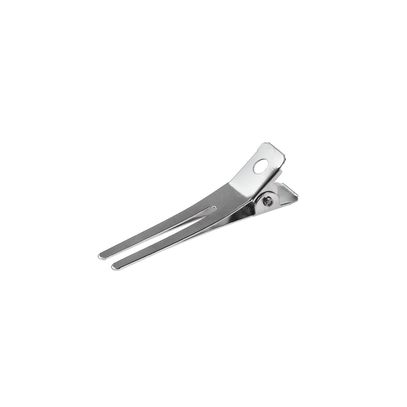Metalowe klipsy fryzjerskie podwójne do włosów 45 mm 50 szt. srebrne Metalowe klipsy fryzjerskie podwójne do włosów 45 mm 50 szt. srebrne