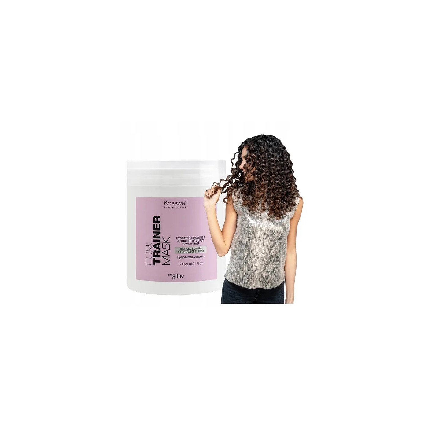 Maska nawilżająca do włosów kręconych Kosswell Curl Trainer Mask 500 ml Maska nawilżająca do włosów kręconych Kosswell Curl Trainer Mask 500 ml
