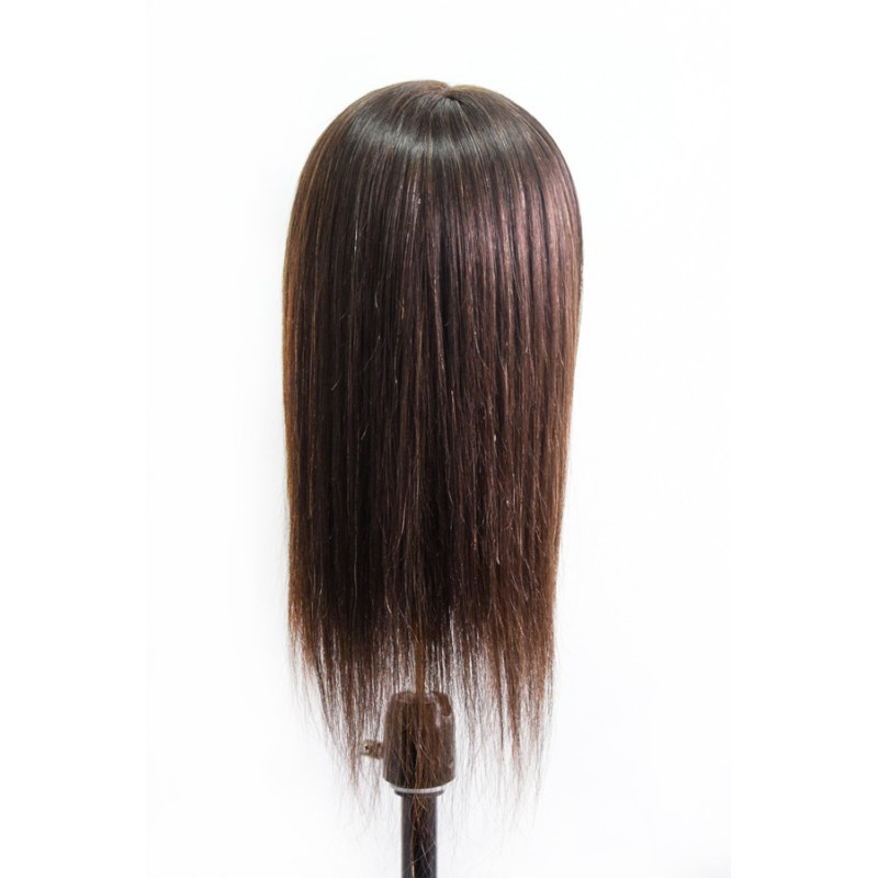 Główka fryzjerska treningowa Sophie naturalny brąz do strzyżeń damskich włosy naturalne 60 cm Główka fryzjerska treningowa Sophie naturalny brąz do strzyżeń damskich włosy naturalne 60 cm