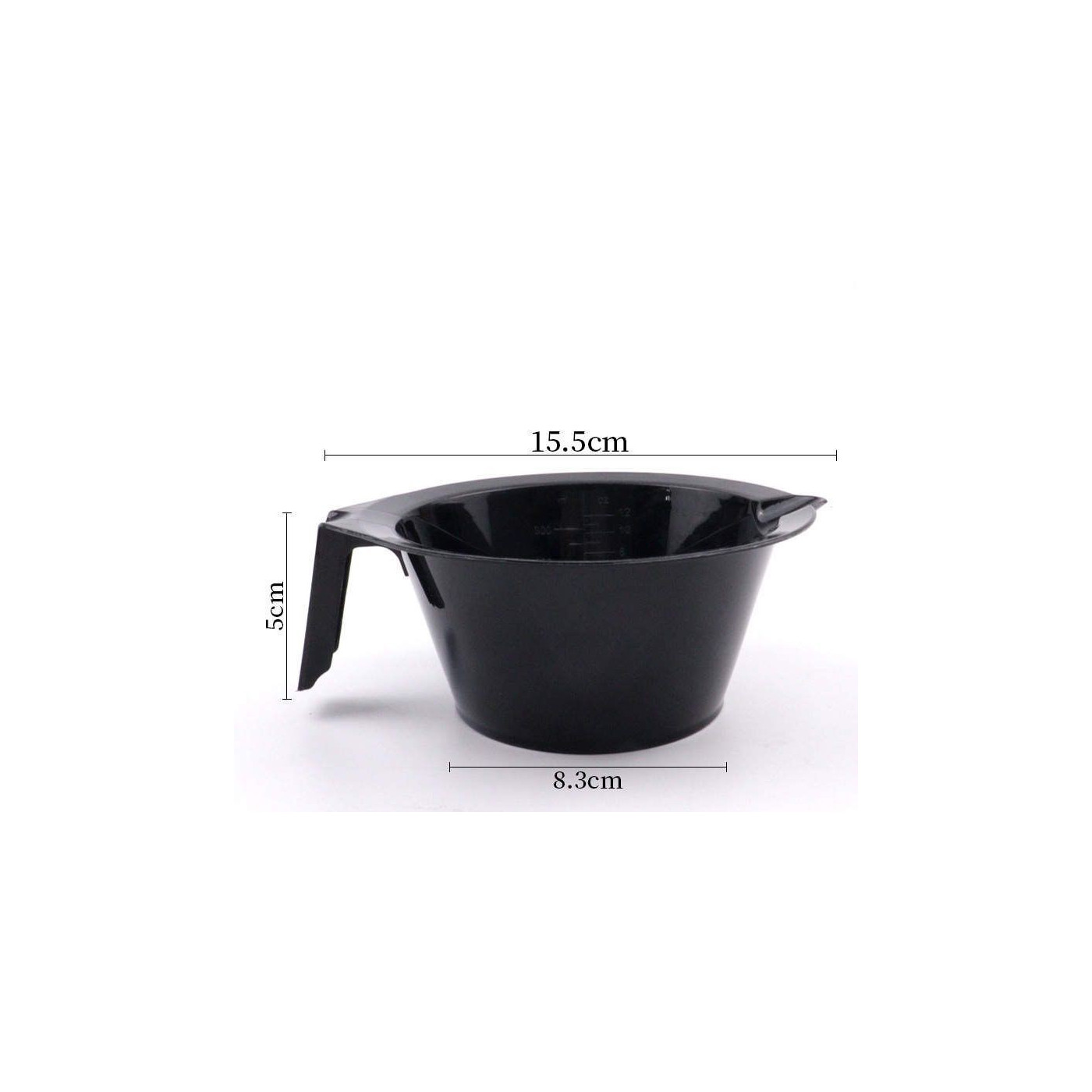 Miseczka fryzjerska z podziałką do mieszania farb 250 ml czarna Miseczka fryzjerska z podziałką do mieszania farb 250 ml czarna
