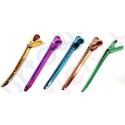 Klipsy fryzjerskie metalowe 9,5 cm 12 szt. różowe