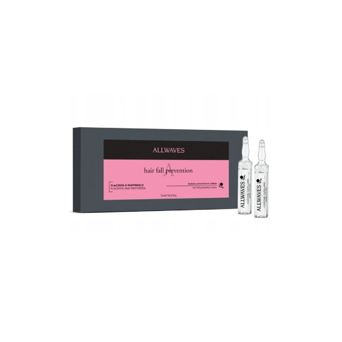Ampułki zapobiegające wypadaniu włosów Allwaves Placenta i Panthenol 12x10 ml Ampułki zapobiegające wypadaniu włosów Allwaves Placenta i Panthenol 12x10 ml