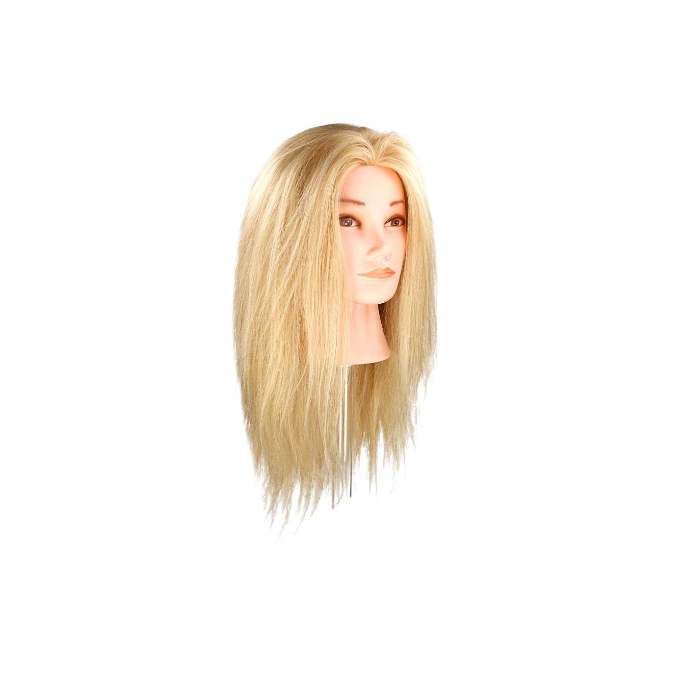 Główka fryzjerska treningowa Angel blond Zaremba do koków włosy naturalne 55 cm Główka fryzjerska treningowa Angel blond Zaremba do koków włosy naturalne 55 cm