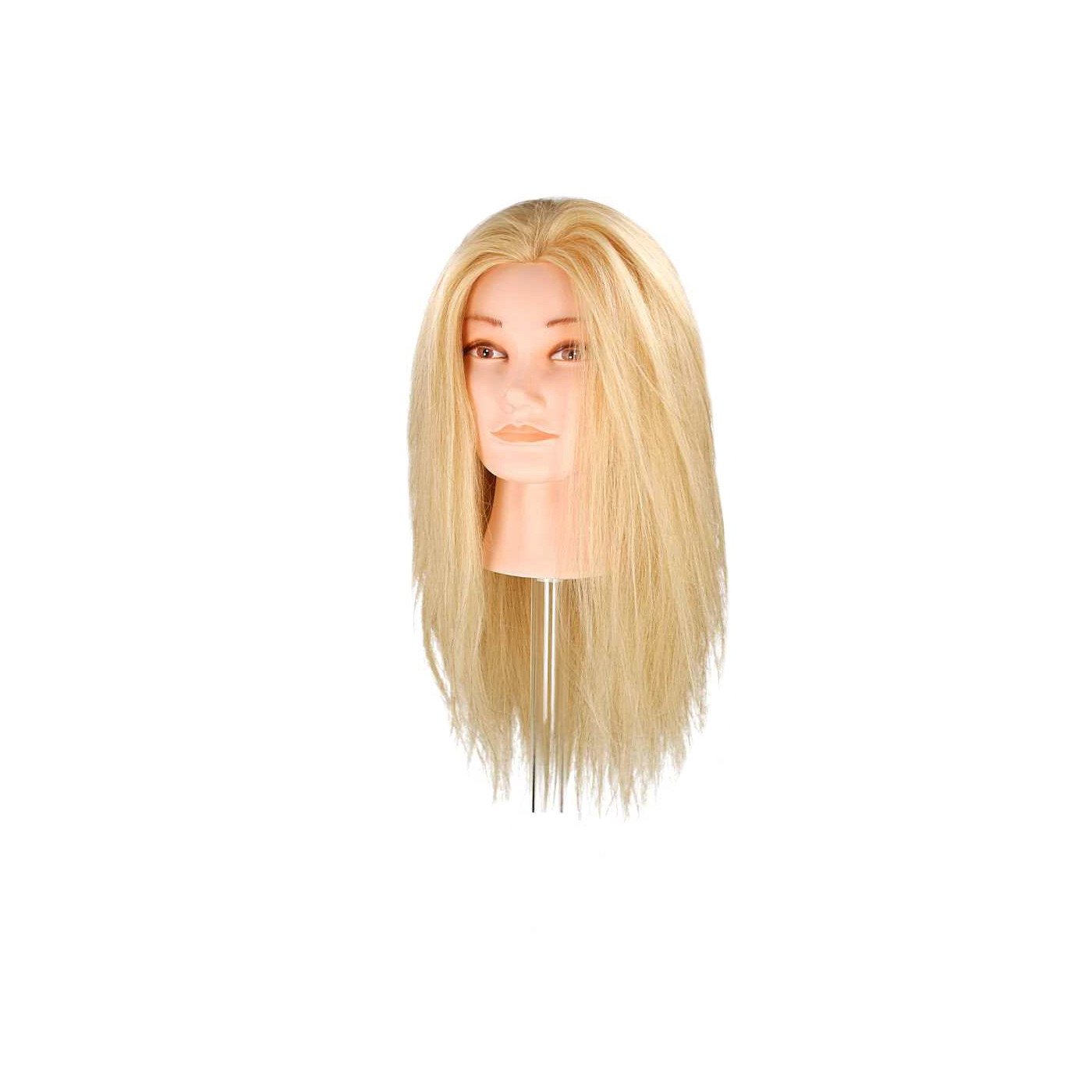 Główka fryzjerska treningowa Angel blond Zaremba do koków włosy naturalne 55 cm Główka fryzjerska treningowa Angel blond Zaremba do koków włosy naturalne 55 cm