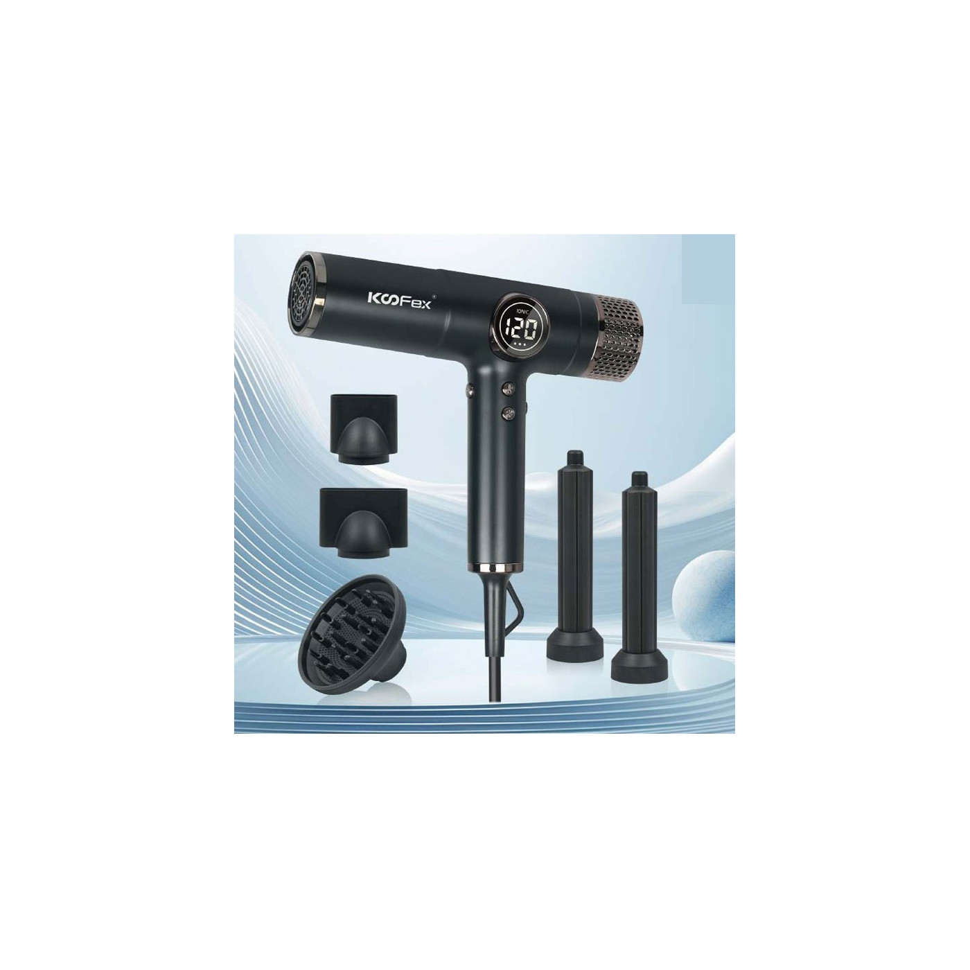 Suszarka do włosów z jonizacją 1900 W Koofex KF-8016 Efekt Coandy
