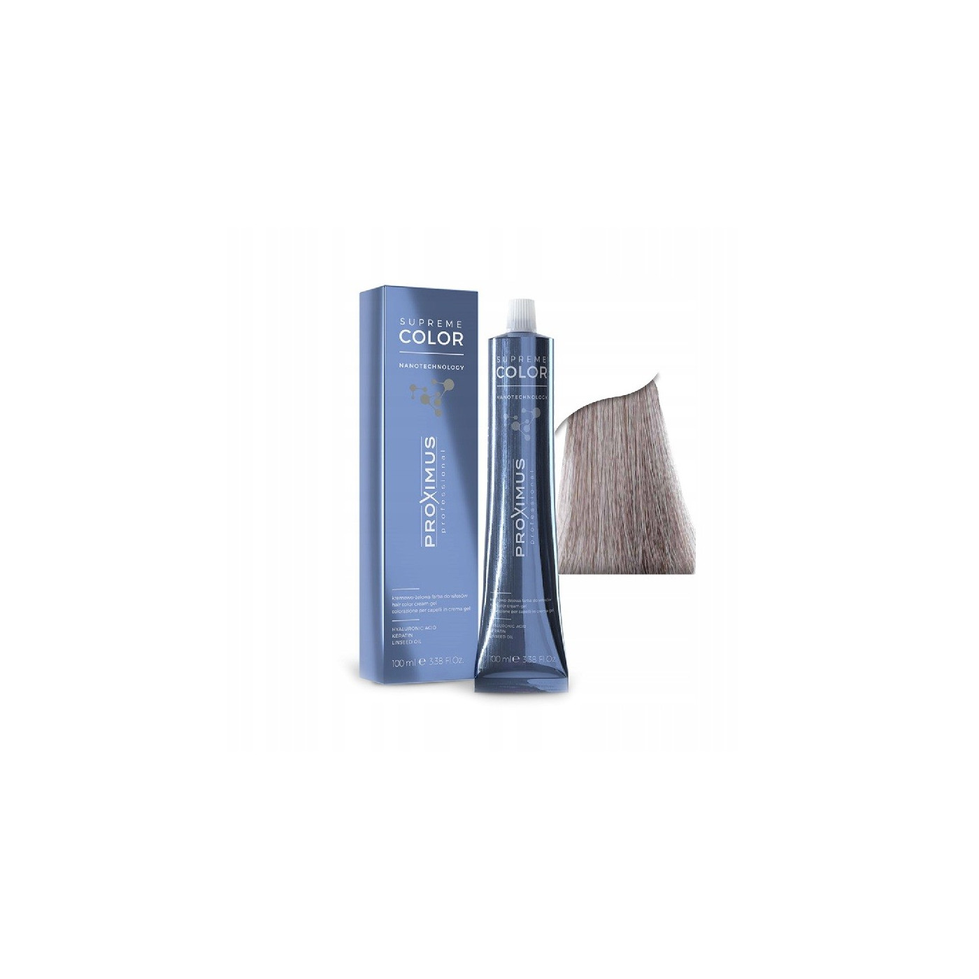 Farba do włosów Proximus Supreme Color Nanotechnology 9,12 bardzo jasny popielato fioletowy blond 100 ml Farba do włosów Proximus Supreme Color Nanotechnology 9,12 bardzo jasny popielato fioletowy blond 100 ml
