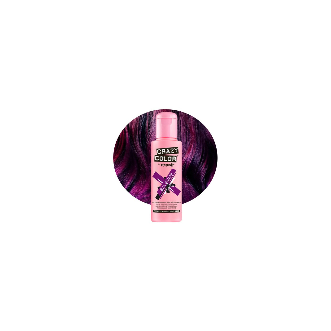 Krem do koloryzacji włosów Crazy Color Burgundy czerwono-fioletowy 100 ml