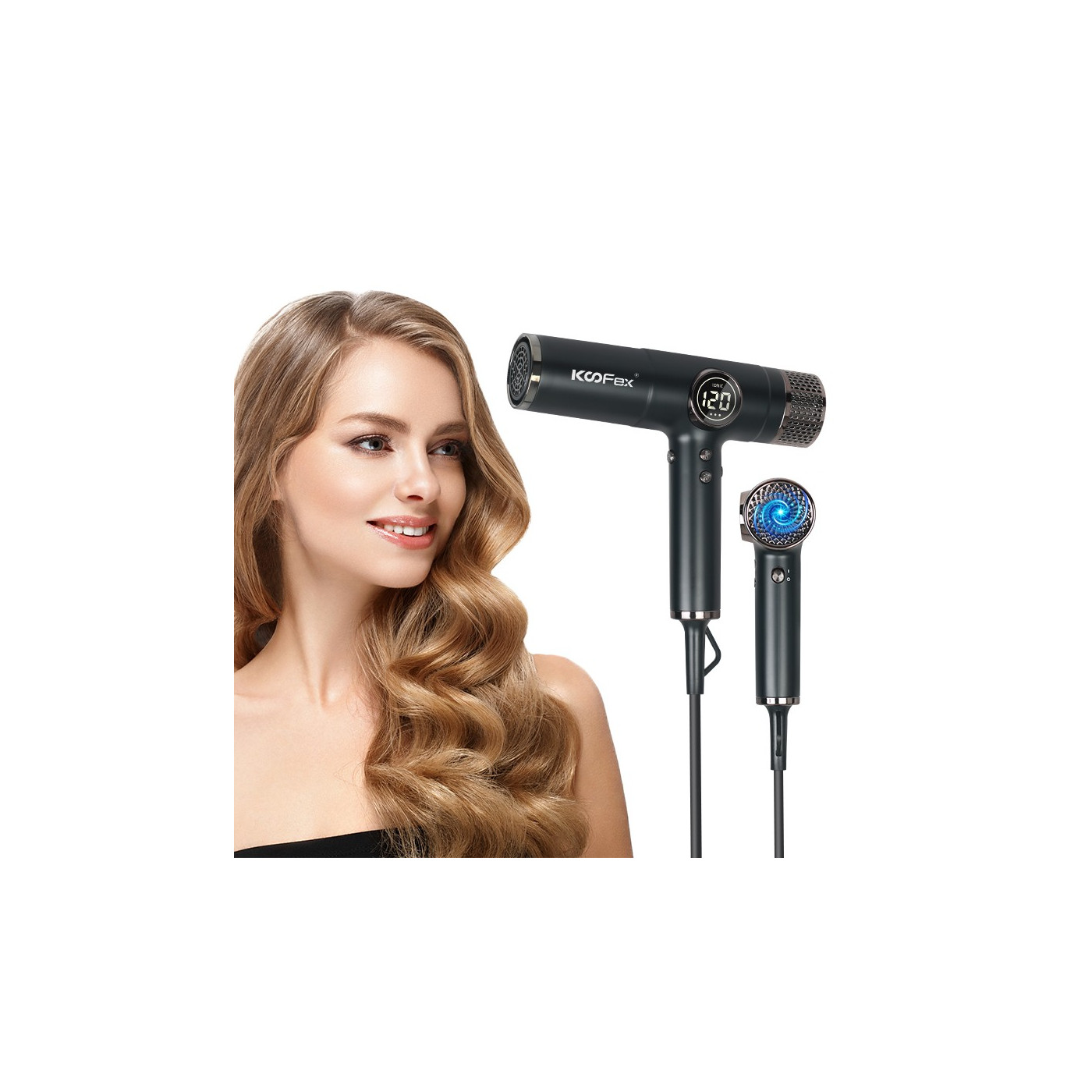 Suszarka do włosów z jonizacją 1900 W Koofex KF-8016 Efekt Coandy