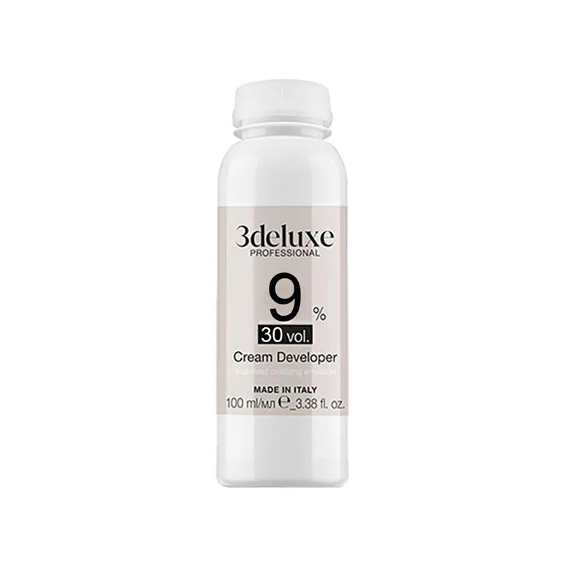 Woda utleniona w kremie do farb 3Deluxe Professional 30vol 9%-100 ml Woda utleniona w kremie do farb 3Deluxe Professional 30vol 9%-100 ml