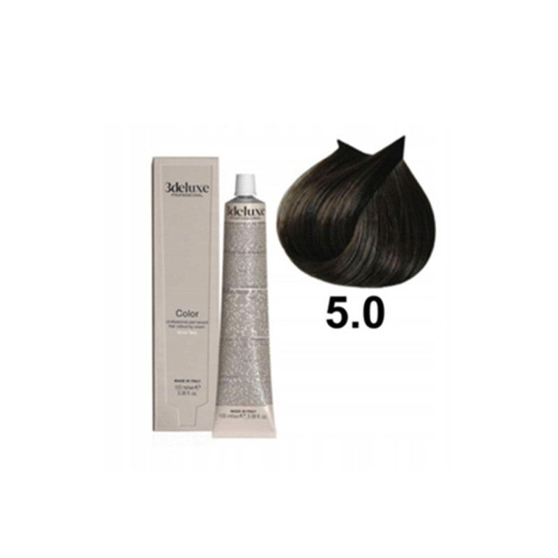 Farba do włosów z olejkiem arganowym i ekstraktem z nagietka 3Deluxe Professional 5.0 jasny brąz 100 ml Farba do włosów z olejkiem arganowym i ekstraktem z nagietka 3Deluxe Professional 5.0 jasny brąz 100 ml