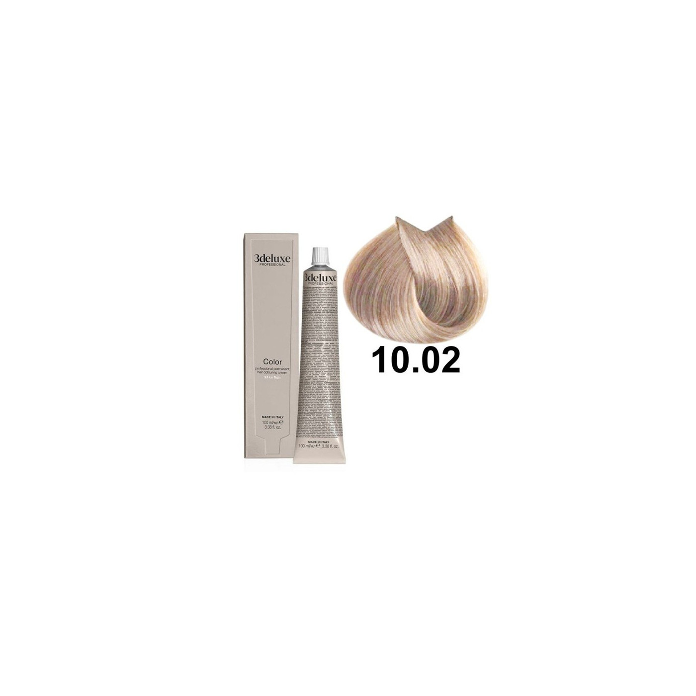 Farba do włosów z olejkiem arganowym i ekstraktem z nagietka 3Deluxe Professional 10.02 platynowy perłowy blond 100 ml Farba do włosów z olejkiem arganowym i ekstraktem z nagietka 3Deluxe Professional 10.02 platynowy perłowy blond 100 ml