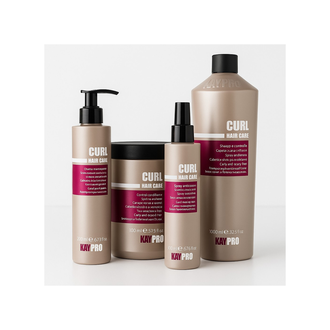 Zestaw do włosów kręconych: szampon, odżywka, spray i krem KayPro Curl Hair Care Zestaw do włosów kręconych: szampon, odżywka, spray i krem KayPro Curl Hair Care