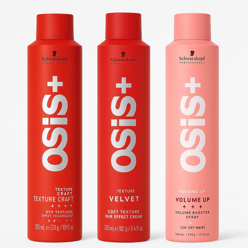 Zestaw do włosów: spray zwiększający objętość, spray teksturyzujący i spray z efektem wosku Schwarzkopf Professional OSiS+ Zestaw do włosów: spray zwiększający objętość, spray teksturyzujący i spray z efektem wosku Schwarzkopf Professional OSiS+