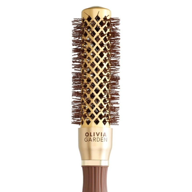 Szczotka do modelowania włosów z jonizacją Olivia Garden Blowout Shine Wavy Bristles Gold & Brown 25 mm Szczotka do modelowania włosów z jonizacją Olivia Garden Blowout Shine Wavy Bristles Gold & Brown 25 mm