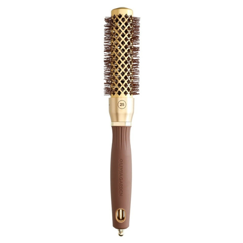 Szczotka do modelowania włosów z jonizacją Olivia Garden Blowout Shine Wavy Bristles Gold & Brown 25 mm Szczotka do modelowania włosów z jonizacją Olivia Garden Blowout Shine Wavy Bristles Gold & Brown 25 mm