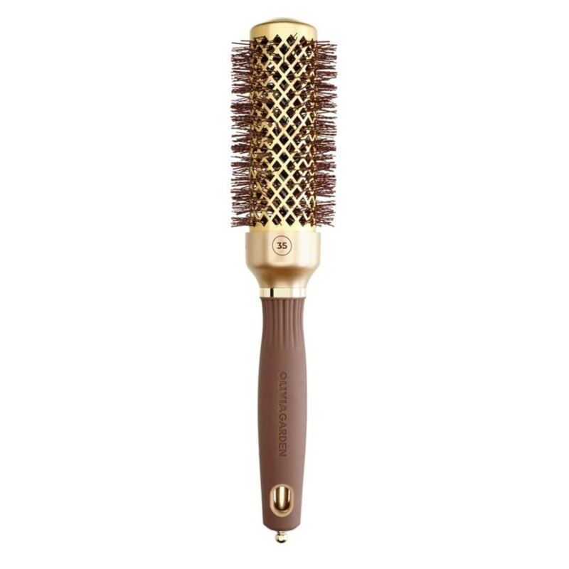 Szczotka do modelowania włosów z jonizacją Olivia Garden Blowout Shine Wavy Bristles Gold & Brown 35 mm Szczotka do modelowania włosów z jonizacją Olivia Garden Blowout Shine Wavy Bristles Gold & Brown 35 mm