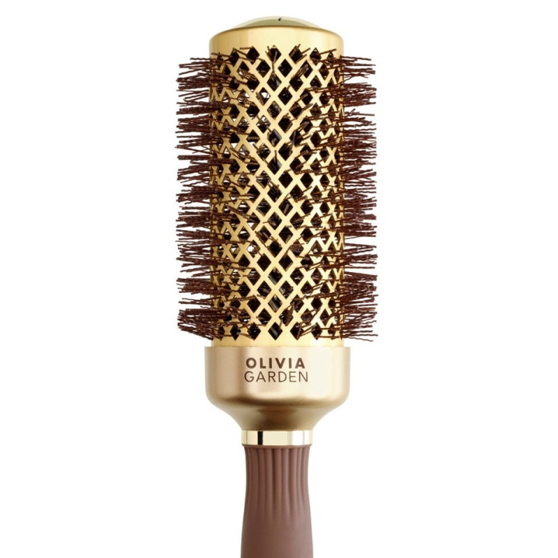 Szczotka do modelowania włosów z jonizacją Olivia Garden Blowout Shine Wavy Bristles Gold & Brown 45 mm Szczotka do modelowania włosów z jonizacją Olivia Garden Blowout Shine Wavy Bristles Gold & Brown 45 mm