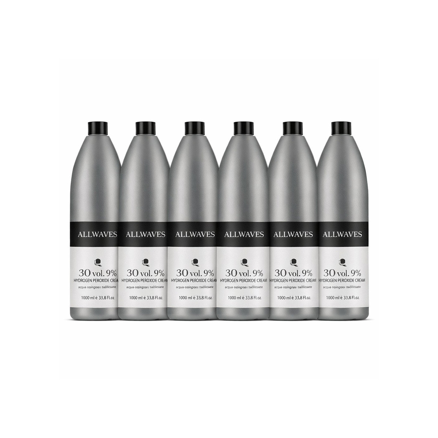 Zestaw 6x Woda utleniona w emulsji 30v 9% Allwaves 1000 ml