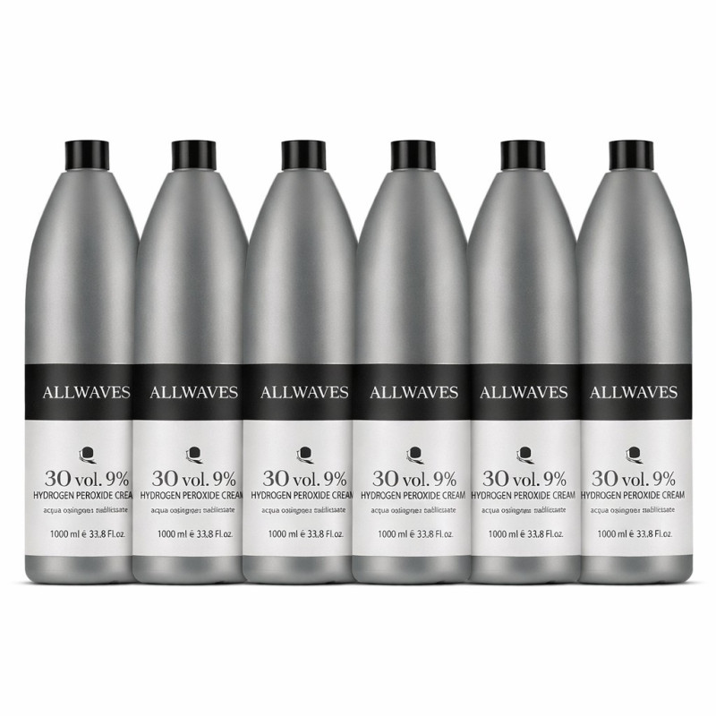 Zestaw 6x Woda utleniona w emulsji 30v 9% Allwaves 1000 ml