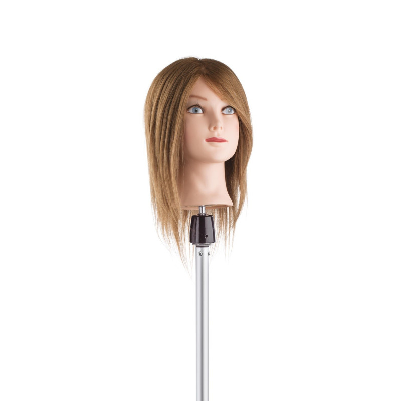Główka fryzjerska treningowa Giulia ciemny blond włosy naturalne 30 cm