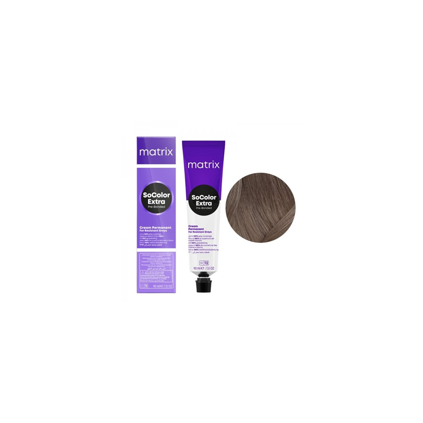Farba do krycia włosów siwych Matrix SoColor Extra Coverage 506NA ekstra kryjący ciemny blond neutralny popielaty 90 ml