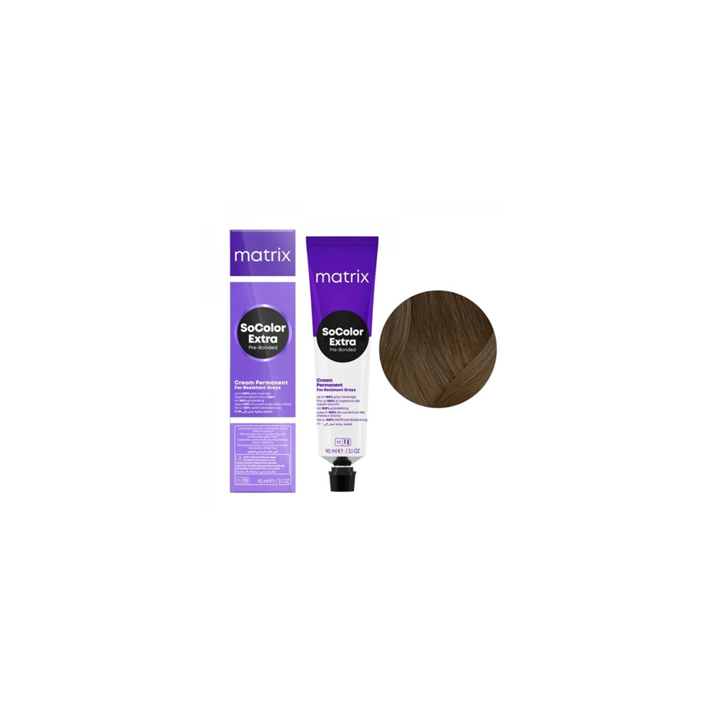 Farba do krycia włosów siwych Matrix SoColor Pre- Bonded Extra Coverage 505N intensywnie kryjący jasny brąz neutralny 90 ml Farba do krycia włosów siwych Matrix SoColor Pre- Bonded Extra Coverage 505N intensywnie kryjący jasny brąz neutralny 90 ml