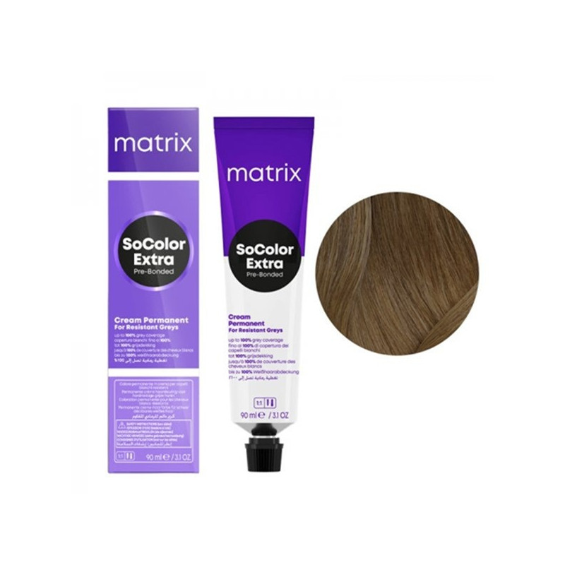 Farba do krycia włosów siwych Matrix SoColor Pre- Bonded Extra Coverage 506N intensywnie kryjący ciemny blond neutralny 90 ml Farba do krycia włosów siwych Matrix SoColor Pre- Bonded Extra Coverage 506N intensywnie kryjący ciemny blond neutralny 90 ml