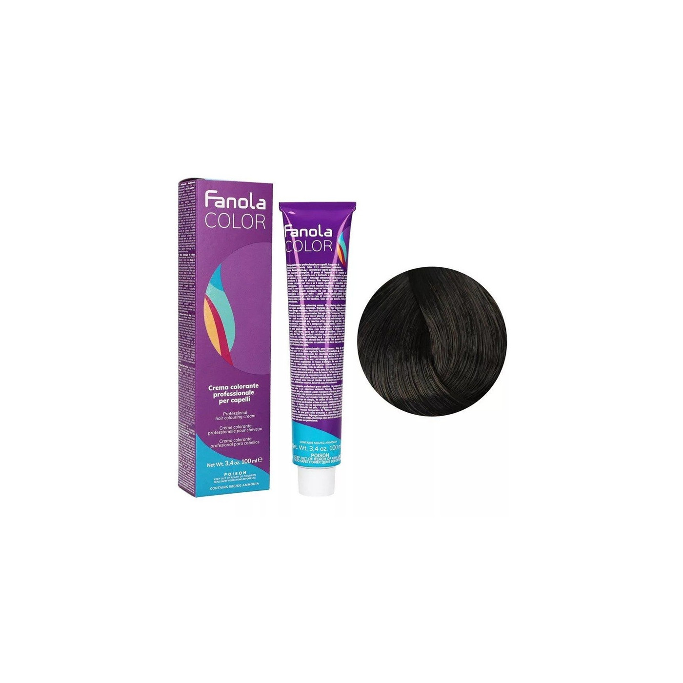 Farba do włosów Fanola Color Cream 4.00 intensywny kasztan 100 ml Farba do włosów Fanola Color Cream 4.00 intensywny kasztan 100 ml