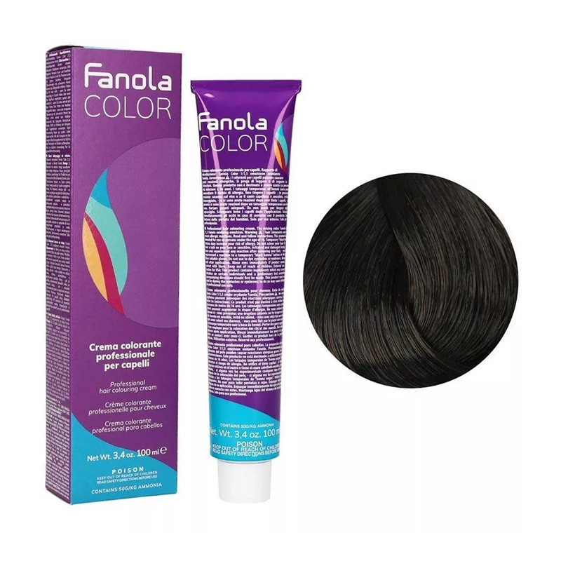 Farba do włosów Fanola Color Cream 4.00 intensywny kasztan 100 ml Farba do włosów Fanola Color Cream 4.00 intensywny kasztan 100 ml