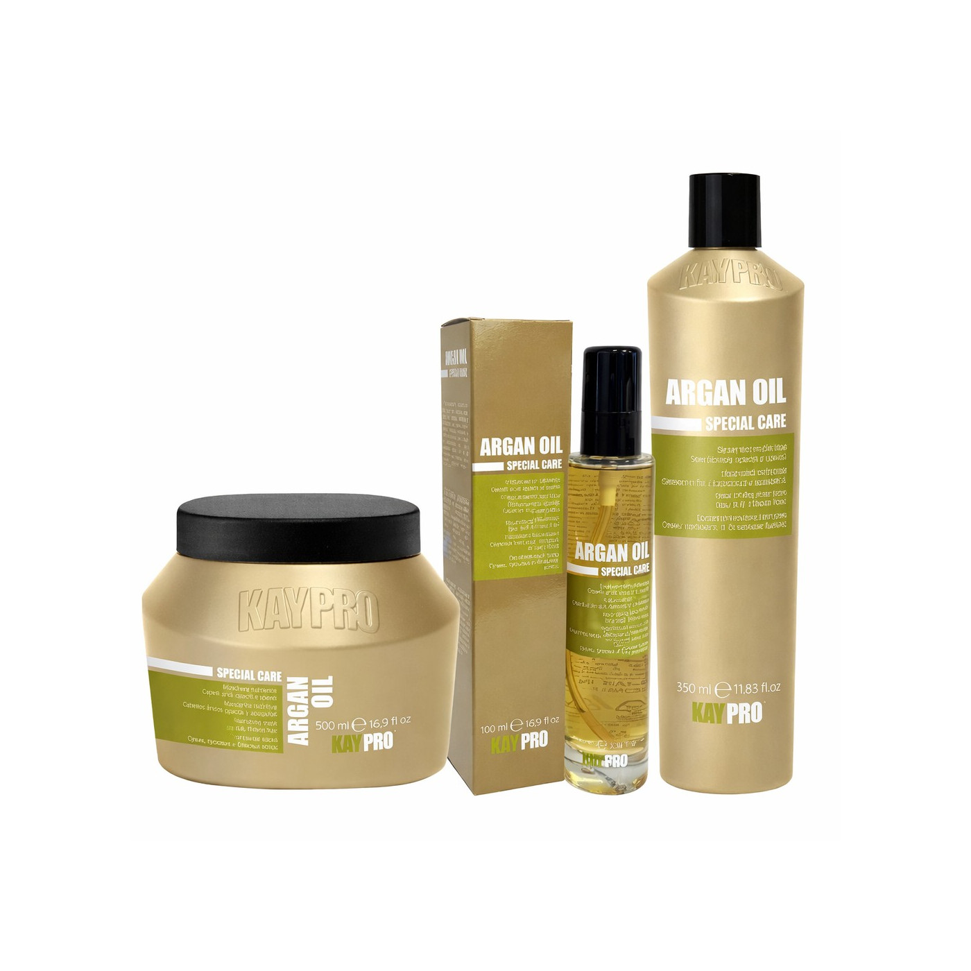 Zestaw do włosów suchych: szampon, maska i olejek KayPro Argan Oil Special Care