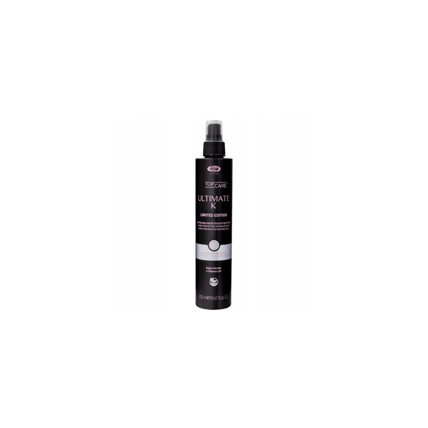 Spray termoochronny do prostowania włosów Lisap Top Care Ultimate K Limited Black 250 ml